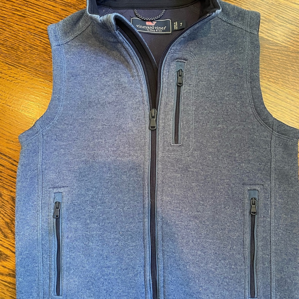 Vineyard Vines Navy Blue Fleece Vest